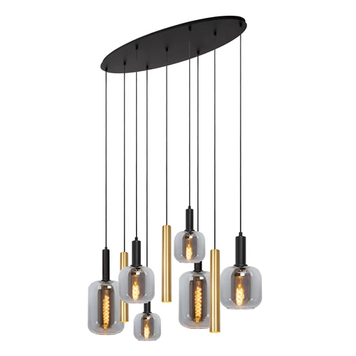 Lucide JOANET - Pendant light - 6xE27 - Brass - detail 5
